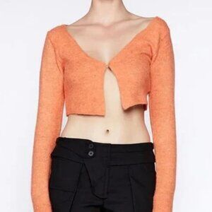 NWT Bardot Reilly Knit Crop Cardigan in Orange Fizz - Size Medium